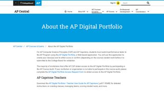 About the AP Digital Portfolio | AP Central — The College Board
