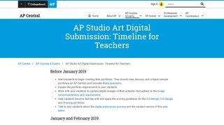 AP Studio Art Digital Submission: Timeline for Teachers | AP Central ...