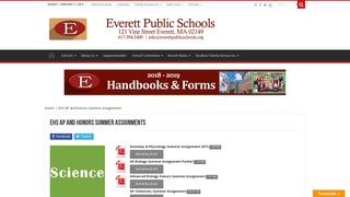 EHS AP and Honors Summer Assignments – Everett Public Schools