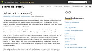 Advanced Placement (AP) – Emmaus High School Counseling