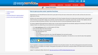 How to open ap online center | aponline franchisee - EasyService.in