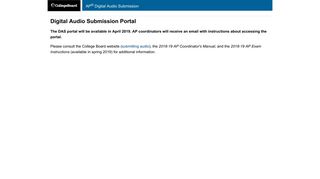 AP® Digital Audio Submission Portal