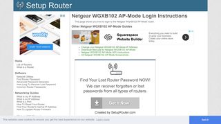 How to Login to the Netgear WGXB102 AP-Mode - SetupRouter