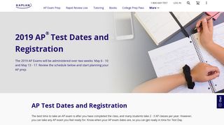 2019 AP Test Dates and Registration | Kaplan Test Prep