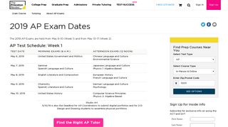 2019 AP Exam Dates | The Princeton Review