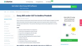 Eway Bill under GST in Andhra Pradesh - ClearTax