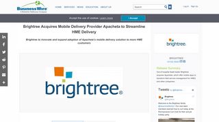 Brightree Acquires Mobile Delivery Provider Apacheta ... - Business Wire