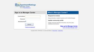 Manager Center Sign In - Apartment Ratings