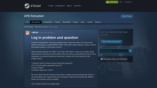 Log In problem and question :: APB Reloaded General Discussions