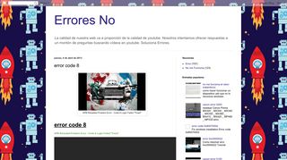 Errores No: error code 8