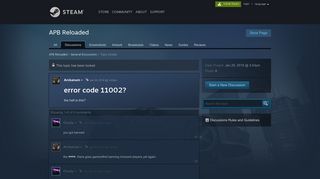 error code 11002? :: APB Reloaded General ... - Steam Community