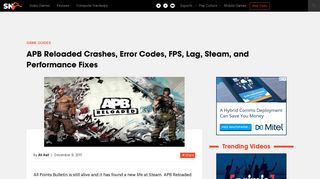 APB Reloaded Crashes, Error Codes, FPS, Lag, Steam, and ...