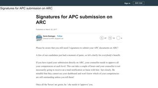 Signatures for APC submission on ARC - LinkedIn