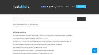 How to Integrate APC via NetDespatch - JustShipITJustShipIT