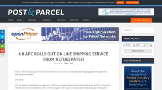 UK APC rolls out on line shipping service from NetDespatch ...