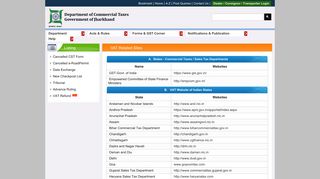 VAT Related Sites - Department of Commercial Taxes, Jharkhand