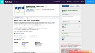 Atlanta Postal Credit Union Reviews: 109 User Ratings - WalletHub