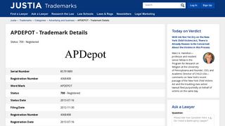 APDEPOT Trademark of Appliance Parts Depot - Registration Number ...