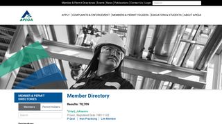 Member Directory | APEGA