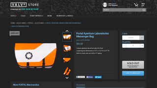 Valve Store:Portal Aperture Laboratories Messenger Bag