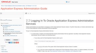 Logging In To Oracle Application Express Administration Services