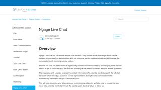 Ngage Live Chat – Lexicata Help Center