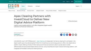 Apex Clearing Partners with InvestCloud to Deliver New Digital Advice ...