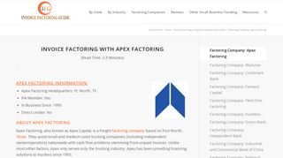 Factoring Company: Apex Factoring - Invoice Factoring