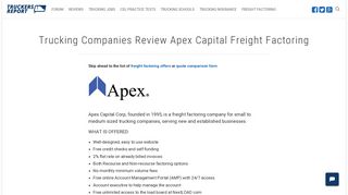 Trucking Companies Review Apex Capital Freight Factoring ...