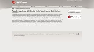 Apex Innovations: NIH Stroke Scale Training and Certification