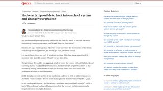 Hackers: Is it possible to hack into a school system and change ...