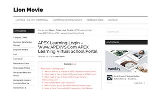 APEX Learning Login – Www.APEXVS.Com APEX Learning Virtual ...