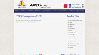 APG School Bahrain SIMS Learning Gateway (SLG) Bahrain
