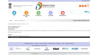 Collection of APGST/CST | Digital India Programme