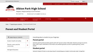 Parent and Student Portal - Albion Park High School