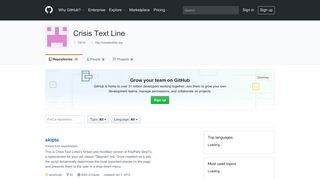 Crisis Text Line · GitHub