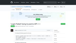 'Login Failed' trying to post to API · Issue #44 · salesforce ... - GitHub