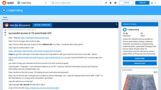 successful access to TD ameritrade API : algotrading - Reddit