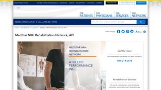 MedStar NRH Rehabilitation Network, API - MedStar National ...