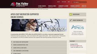 APICS CSCP Online Classes | Fox Valley Technical College