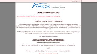 APICS CSCP PROGRAM 2015 - Summary | Online Registration by ...