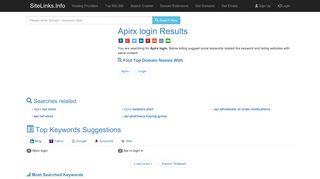 Apirx login Results For Websites Listing - SiteLinks.Info