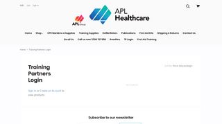Training Partners Login - APL Healthcare