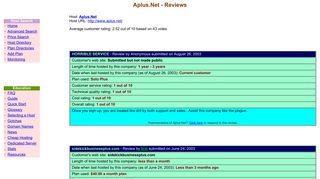 Aplus.Net - Reviews at Web Hosting Ratings