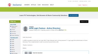 APM Login Feature - Active Directory - F5 DevCentral - F5 Networks
