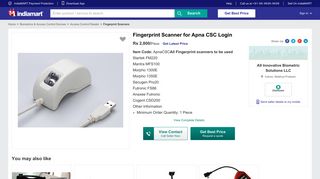 Fingerprint Scanner for Apna CSC Login, Fingerprint Apparatus, finger ...