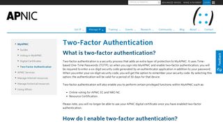 Two-Factor Authentication – APNIC