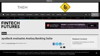 apoBank evaluates Avaloq Banking Suite – FinTech Futures