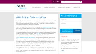 401K Savings Retirement Plan - Apollo Professional Solutions