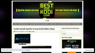 Guide Install Apollo Group Kodi Addon Repo - Best for Kodi